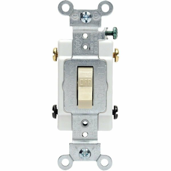 Leviton Toggle Ivory 20A Grounded Quiet Double Pole Switch S07-CS220-2IS